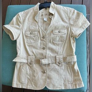 WHBM Belted Utility Style Jacket with Silver accents size 8